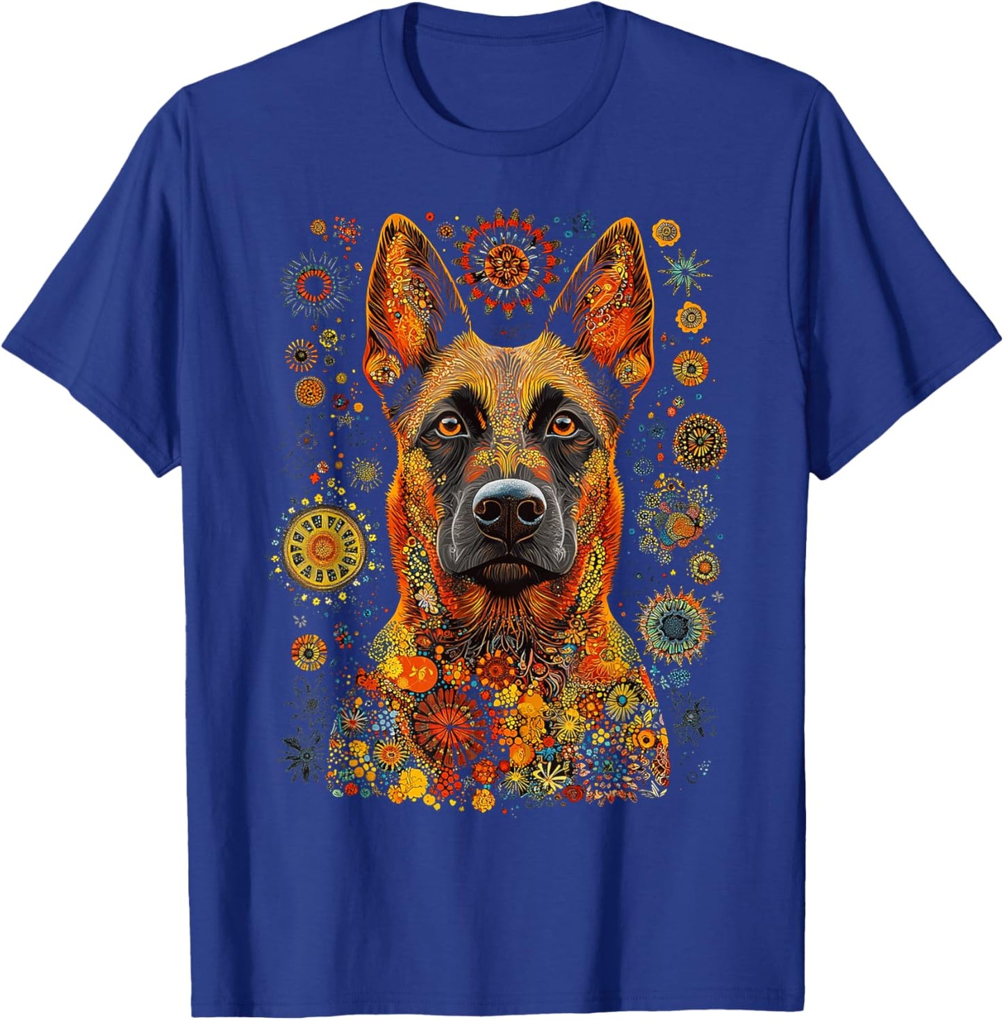 Malinois Belgian dog art mandala belgian malinois belgian , Black, S T-Shirt - T-Shirt | Royal