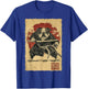 Funny Vintage Japanese Art Bulldog Ninja Samurai Warrior Men Women Girls Kids T-Shirt - T-Shirt | Royal