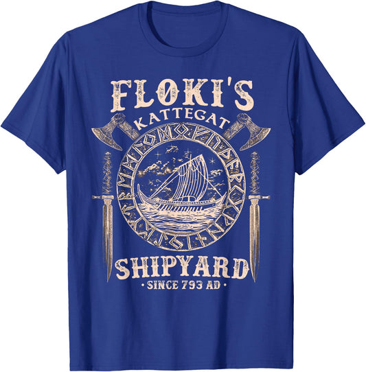 Flokis Shipyard Kattegat Viking Ship and Sword Gift T-Shirt - T-Shirt | Royal