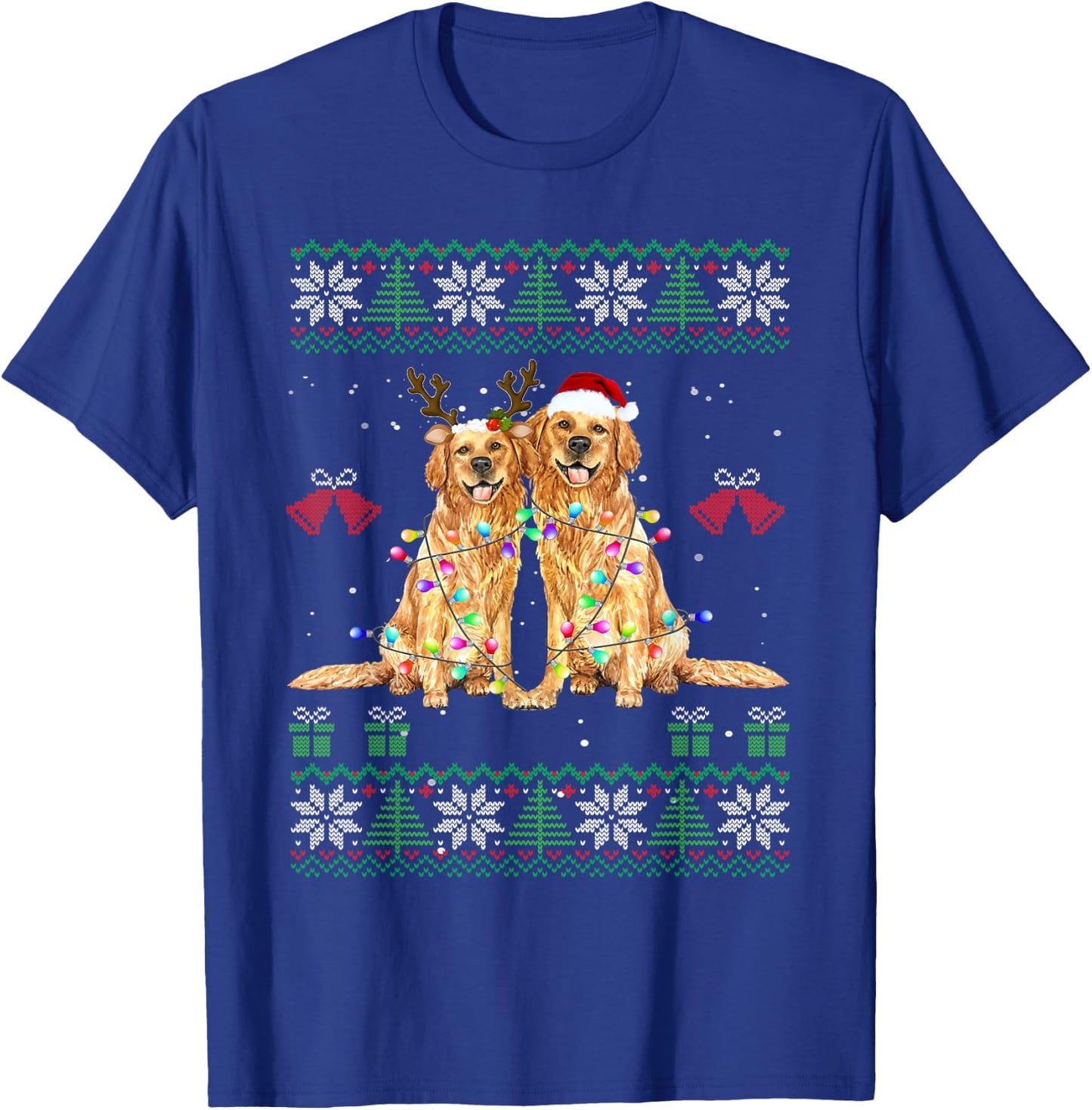 Golden Retriever Christmas Sweater T-Shirt - T-Shirt | Royal