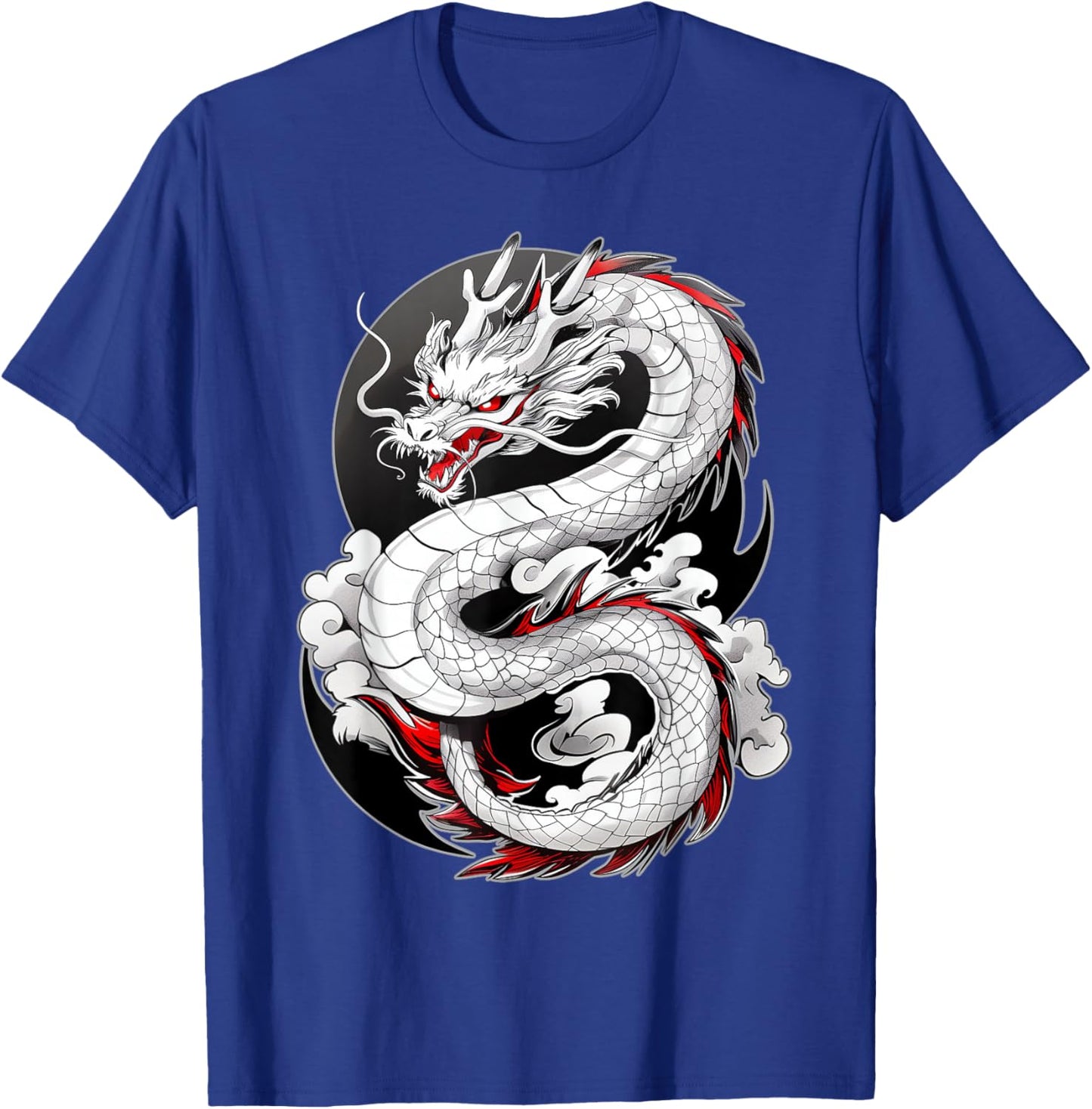 Japanese Dragon In Clouds Men Women Asian Mythical Creature T-Shirt - T-Shirt | Royal