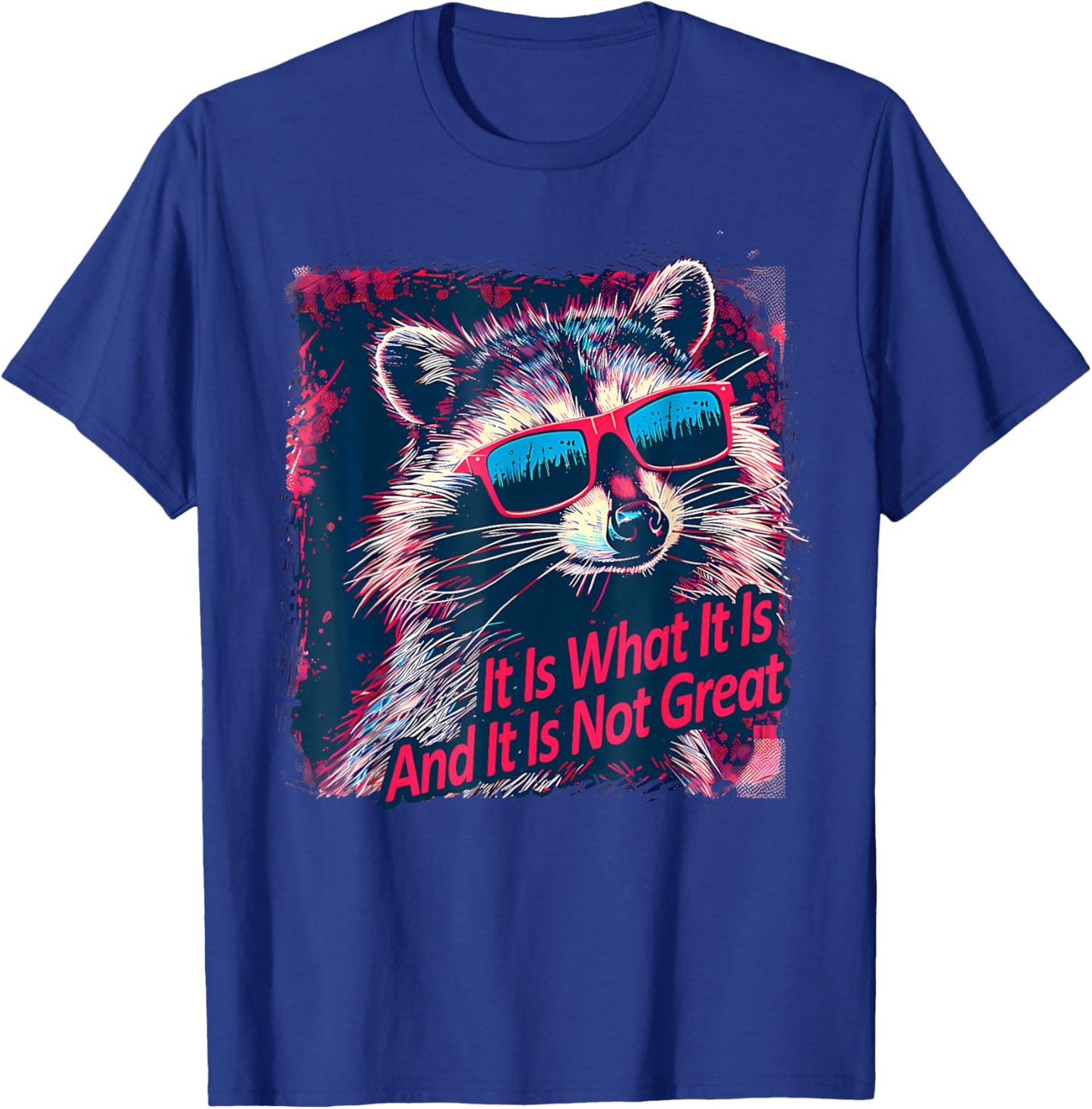 Cool Raccoon Sarcastic It Is What It Is And It Is Not Great T-Shirt - T-Shirt | Royal