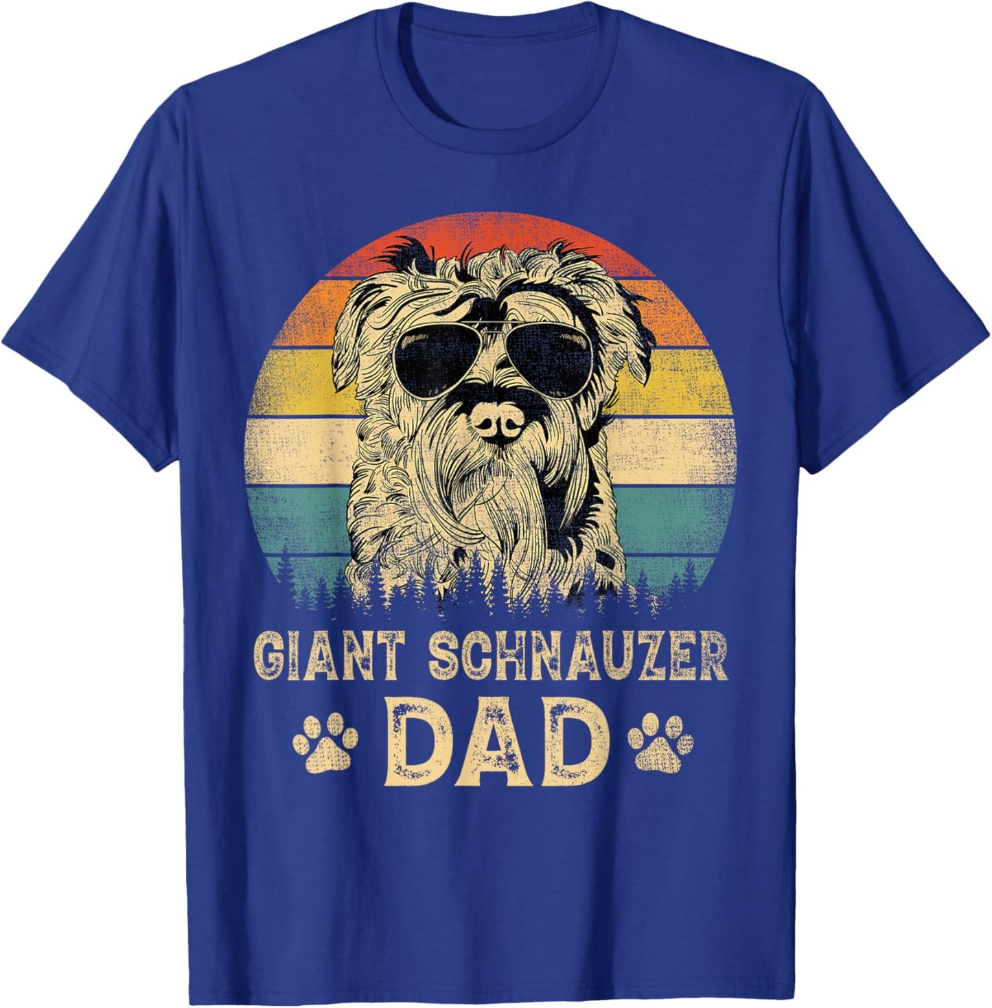 Vintage Giant Schnauzer Dad Dog Lovers Father's Day T-Shirt - T-Shirt | Royal