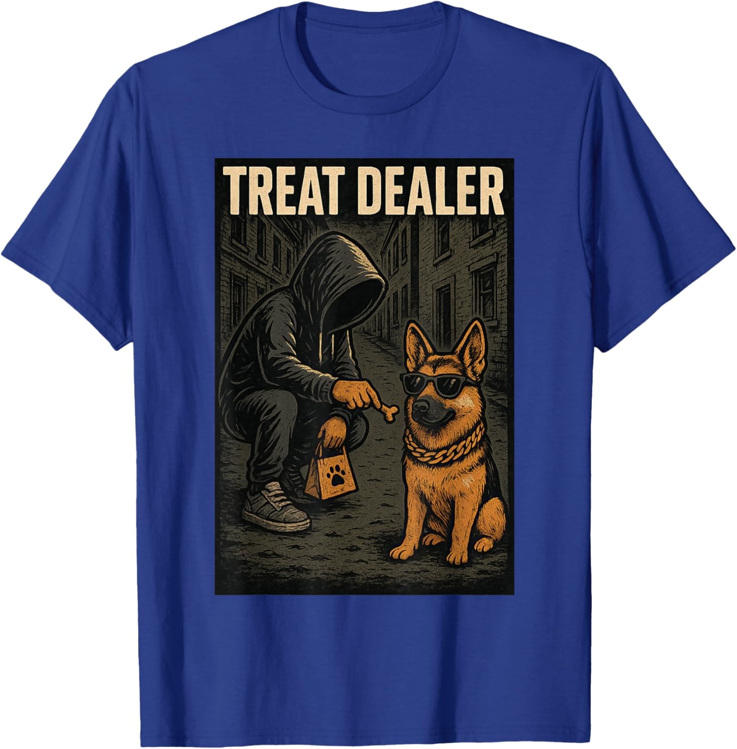 German Shepherd Treat Dealer Parody Humor Dog Lover T-Shirt - T-Shirt | Royal