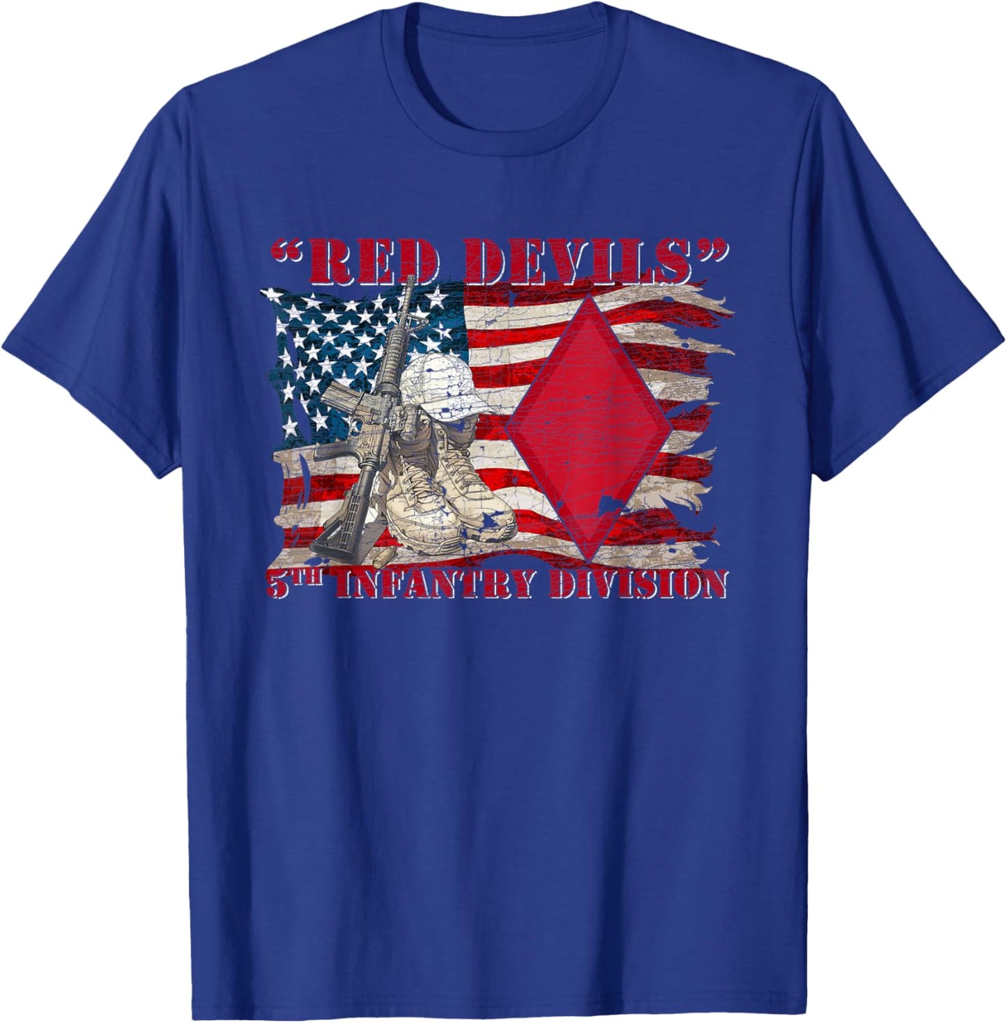 5th Infantry Division 5th ID Red Diamond Division T-Shirt - T-Shirt | Royal