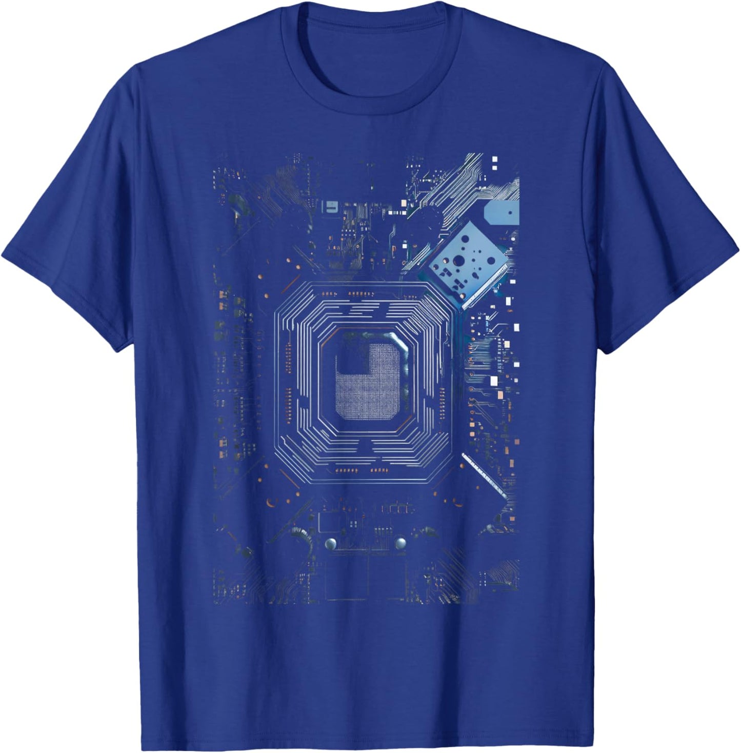 Motherboard Microchip Black IT Computer Background Graphic T-Shirt - T-Shirt | Royal