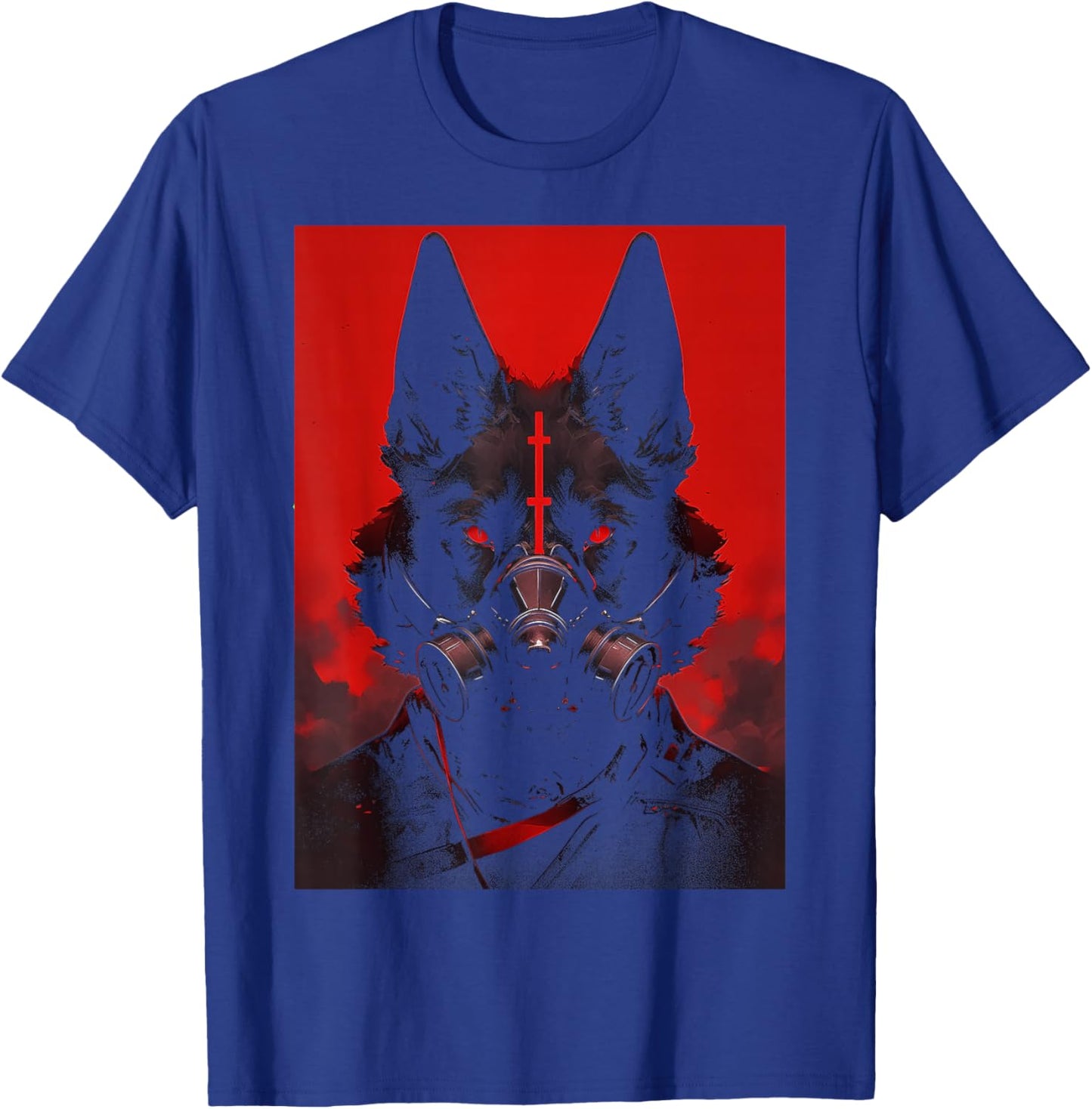 Futuristic Cyberpunk Gothic Wolf | Goth Grunge Punk Occult T-Shirt - T-Shirt | Royal