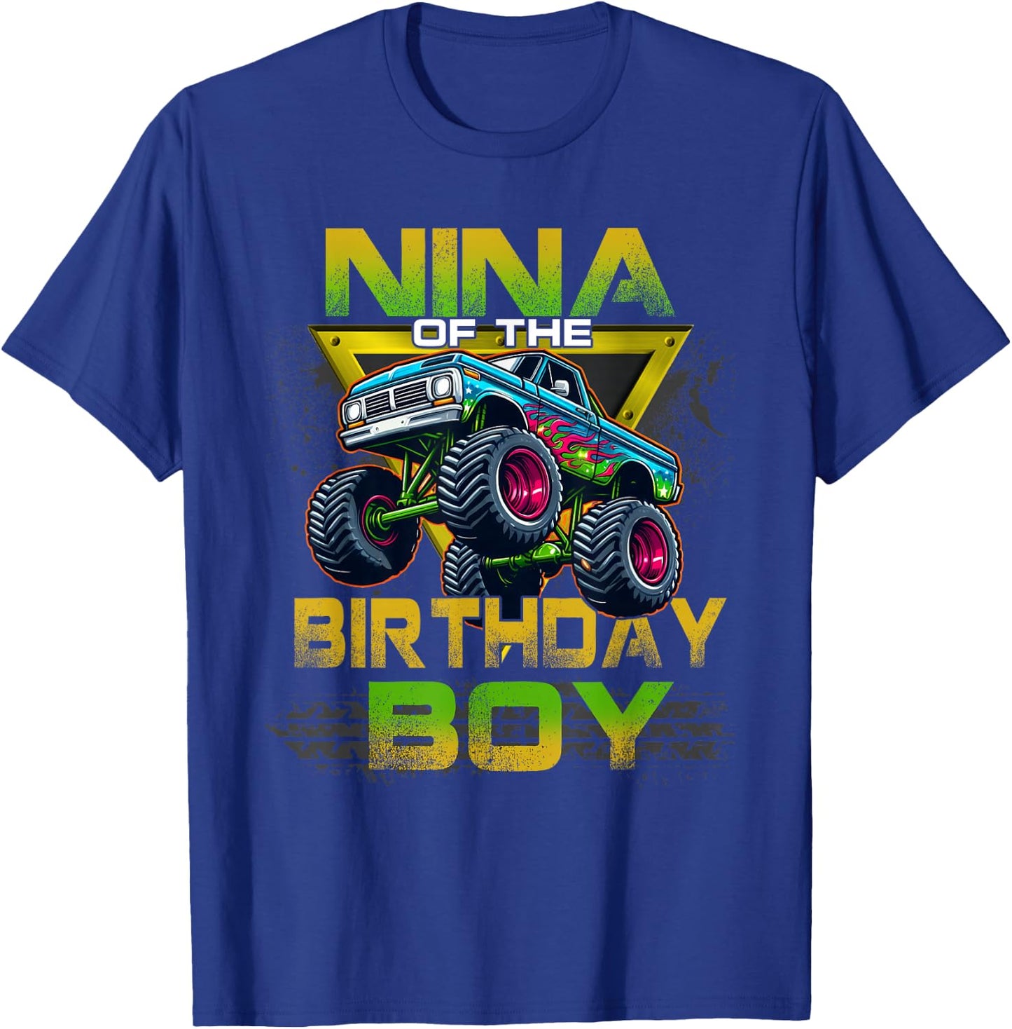 Nina of The Birthday Boy Monster Truck Birthday Family T-Shirt - T-Shirt | Royal