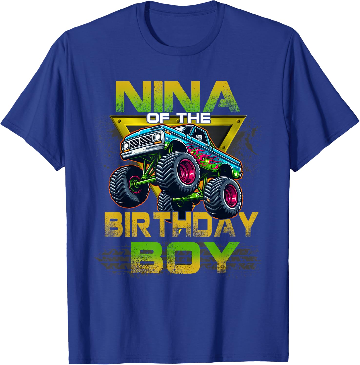 Nina of The Birthday Boy Monster Truck Birthday Family T-Shirt - T-Shirt | Royal