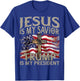 Jesus is My Savior Trump is My President 2024 American Flag T-Shirt - T-Shirt | Royal