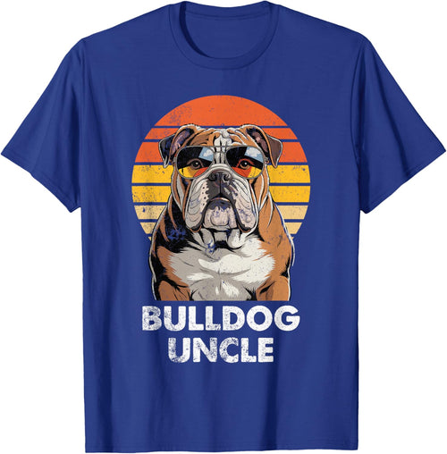Cool Retro Bulldog Uncle Funny Vintage Dog Owner