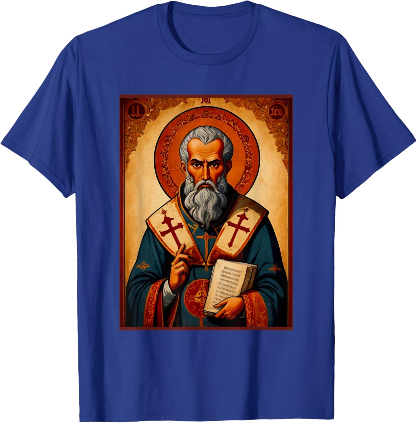 St. Ignatius of Antioch Greek Eastern Orthodox Byzantine Art T-Shirt - T-Shirt | Royal