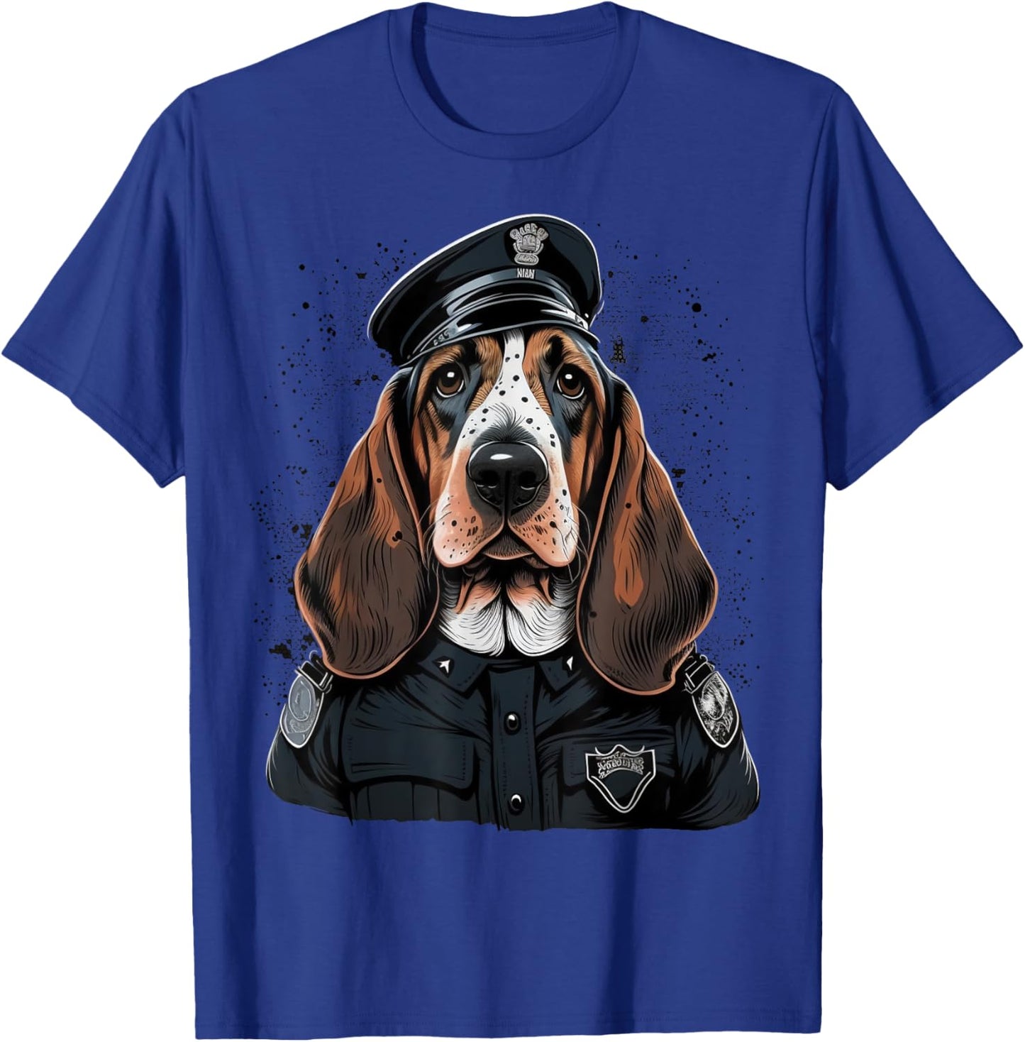 Police Officer Basset Hound Cop dog on Police Basset Hound Men Women Kids T-Shirt - T-Shirt | Royal