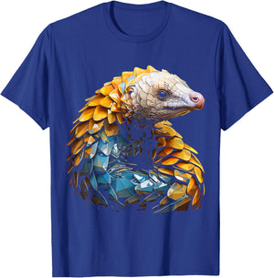 Pangolins Colorful Art Animal Graphic Polygon Pangolins T-Shirt - T-Shirt | Royal