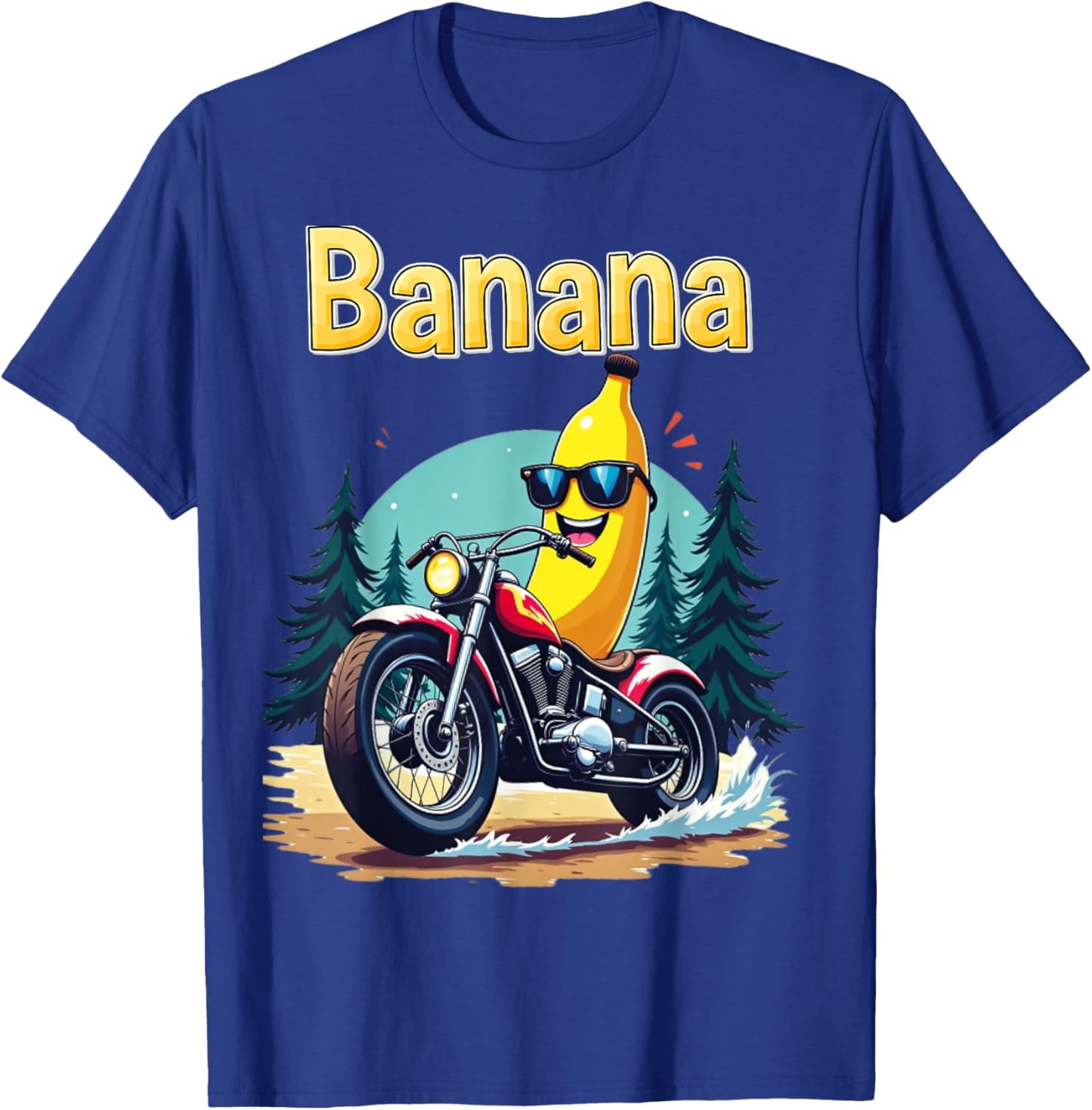 THAT'S BANANAS Halloween Costume Banana on a Motorcycle T-Shirt - T-Shirt | Royal
