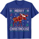 Merry Christmoose Christmas Moose Red Plaid Ugly Sweater T-Shirt - T-Shirt | Royal