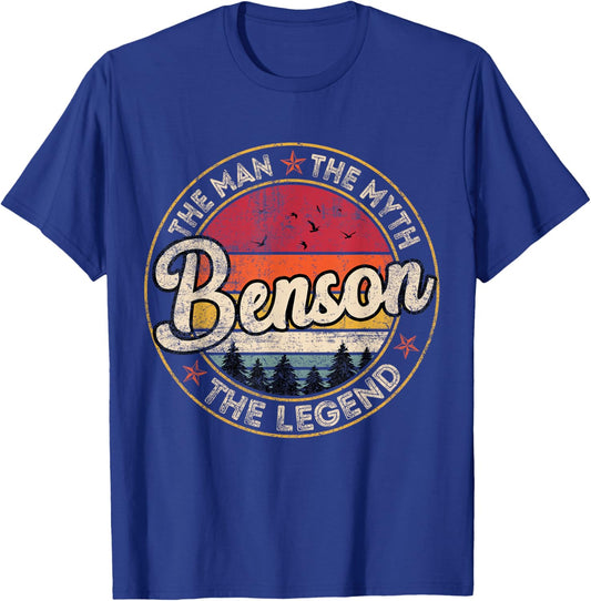 Benson The Man The Myth The Legend Personalized Name T-Shirt - T-Shirt | Royal