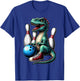 Dinosaur Bowling Ball Graphic Funny Dino Bowler Kids Adults T-Shirt - T-Shirt | Royal
