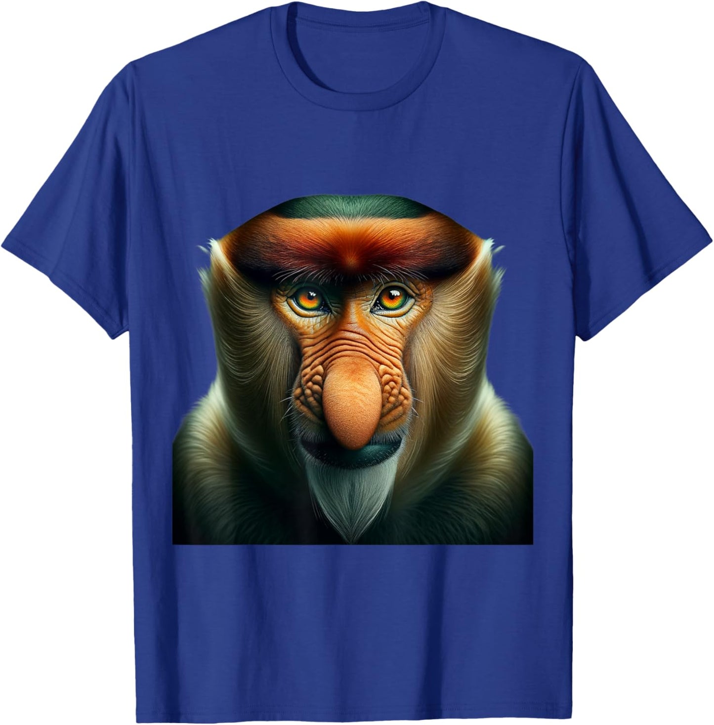 Proboscis Monkey Shirt Monkey Portrait Wildlife Exotic Ape T-Shirt - T-Shirt | Royal
