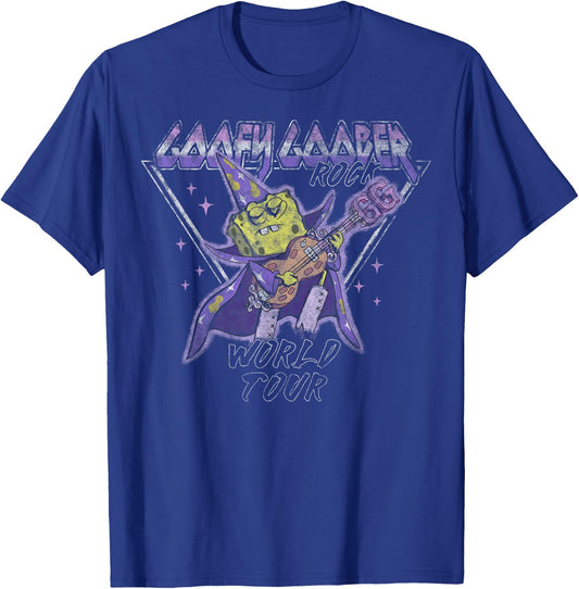 Spongebob Squarepants Goofy Goober Rock World Tour Small T-Shirt - T-Shirt | Royal