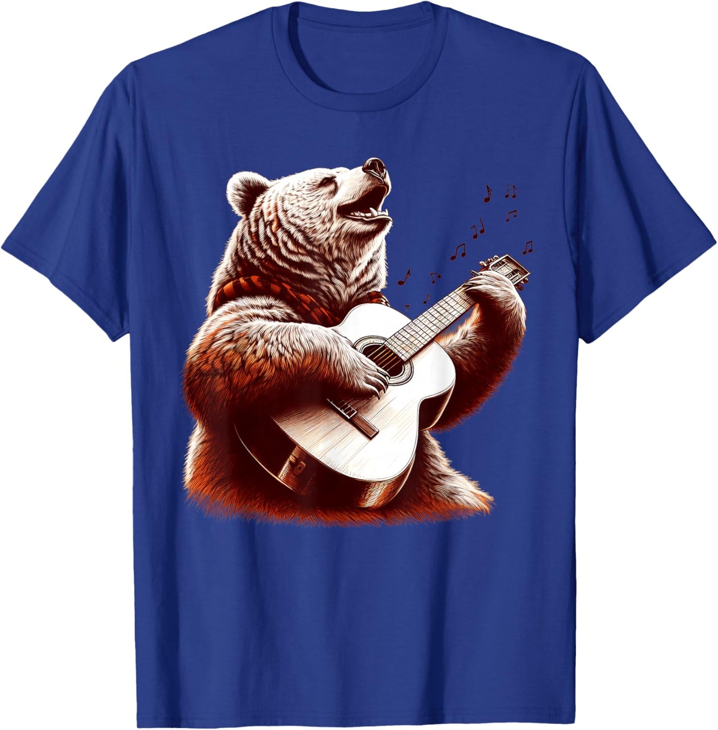 Bear Playing Guitar Funny Rock Music Guitar T-Shirt - T-Shirt | Royal