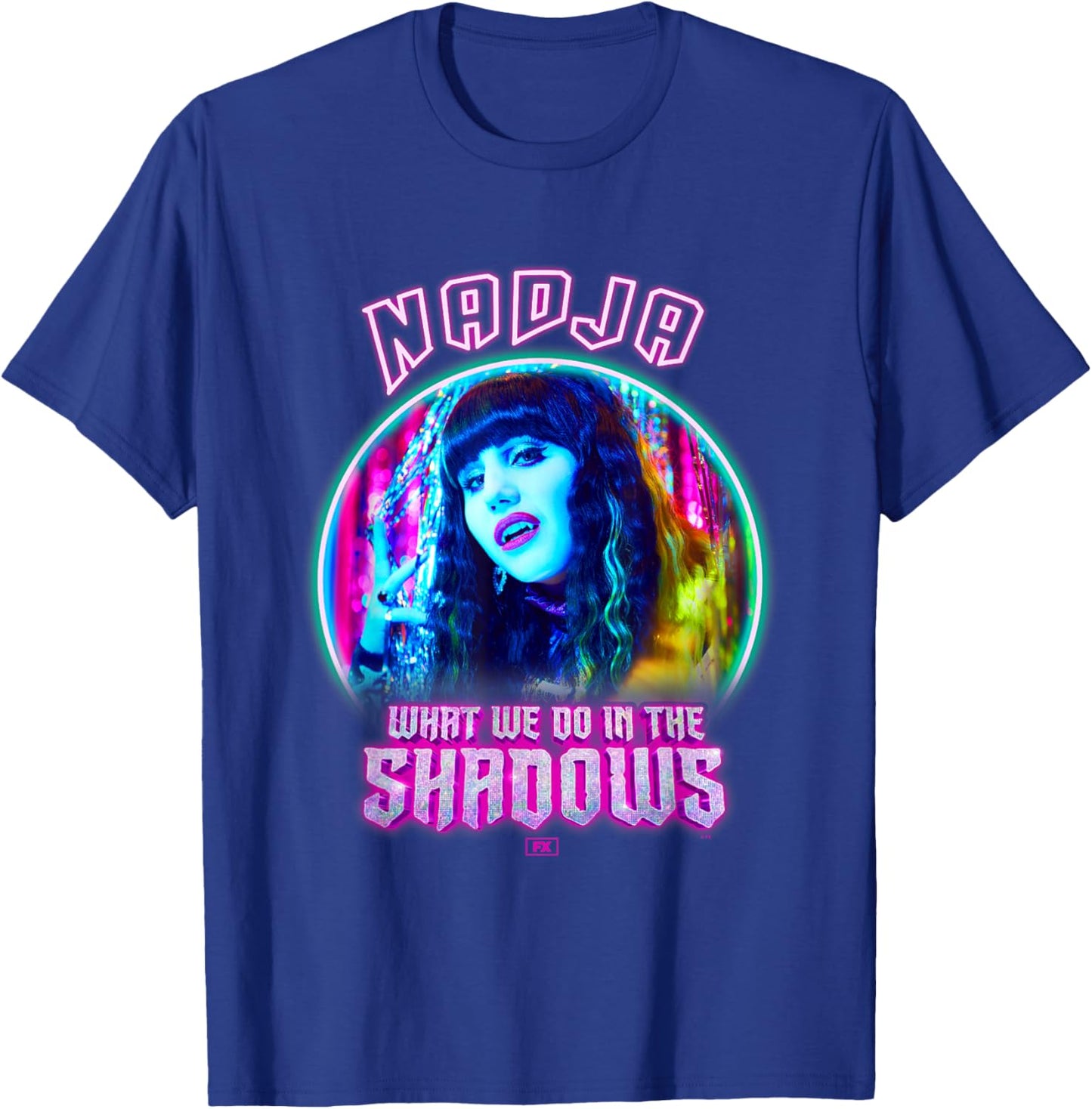 What We Do In The Shadows Cool Nadja Big Chest Neon Portrait T-Shirt - T-Shirt | Royal