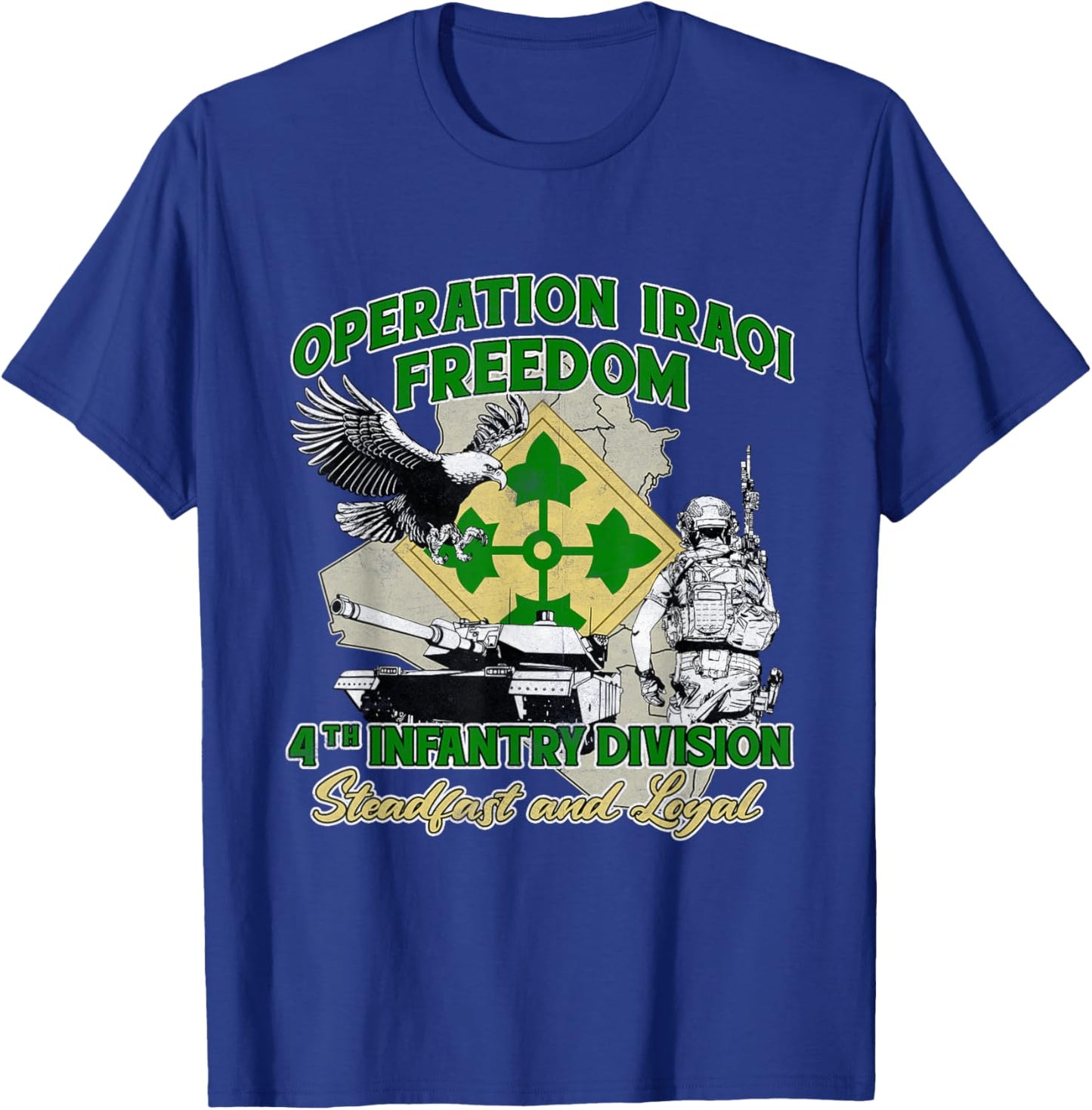 4th Infantry Division - Operation Iraqi Freedom OIF Veteran T-Shirt - T-Shirt | Royal