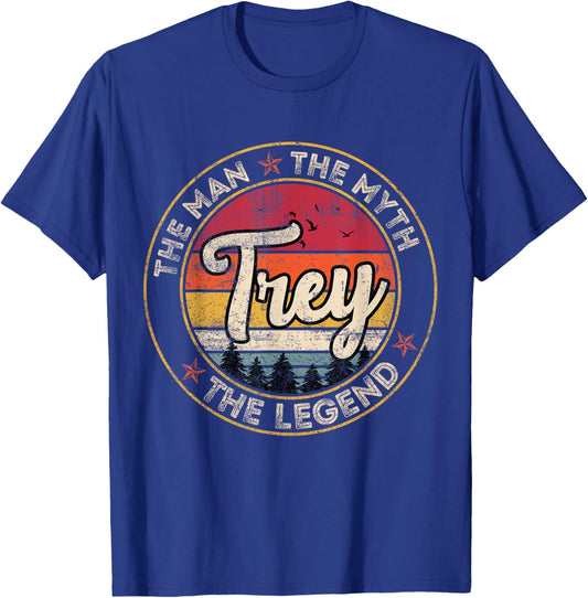 Trey The Man The Myth The Legend Personalized Name T-Shirt - T-Shirt | Royal
