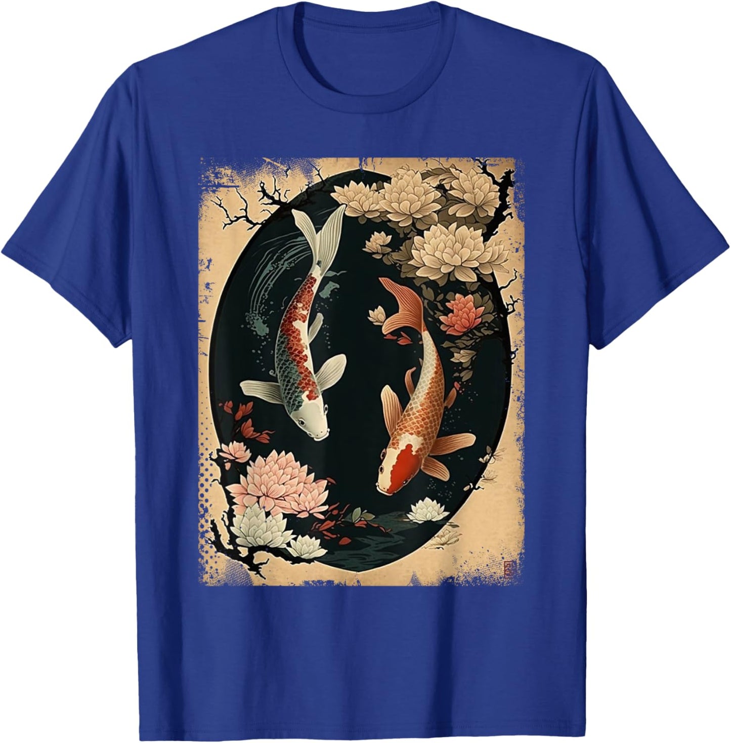Nishikigoi Koi Carp Fish Japanese Art Japan Cherry Blossom T-Shirt - T-Shirt | Royal