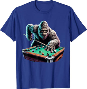 Funny Bigfoot Sasquatch Billiards Pool Player Men Boys T-Shirt - T-Shirt | Royal