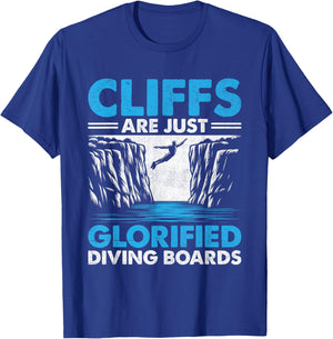 Funny Cliff Jumping Cliff Jumper Cliff Diving Outdoor Sports T-Shirt - T-Shirt | Royal