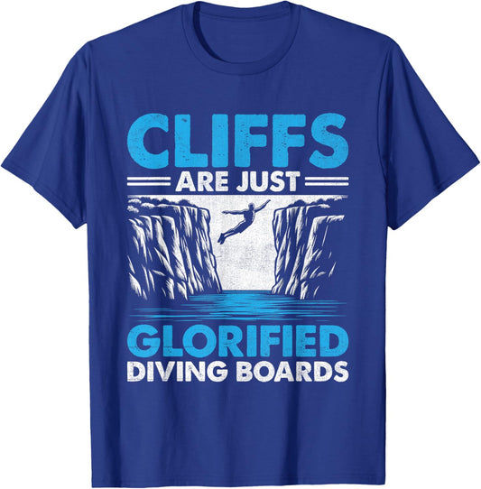 Funny Cliff Jumping Cliff Jumper Cliff Diving Outdoor Sports T-Shirt - T-Shirt | Royal