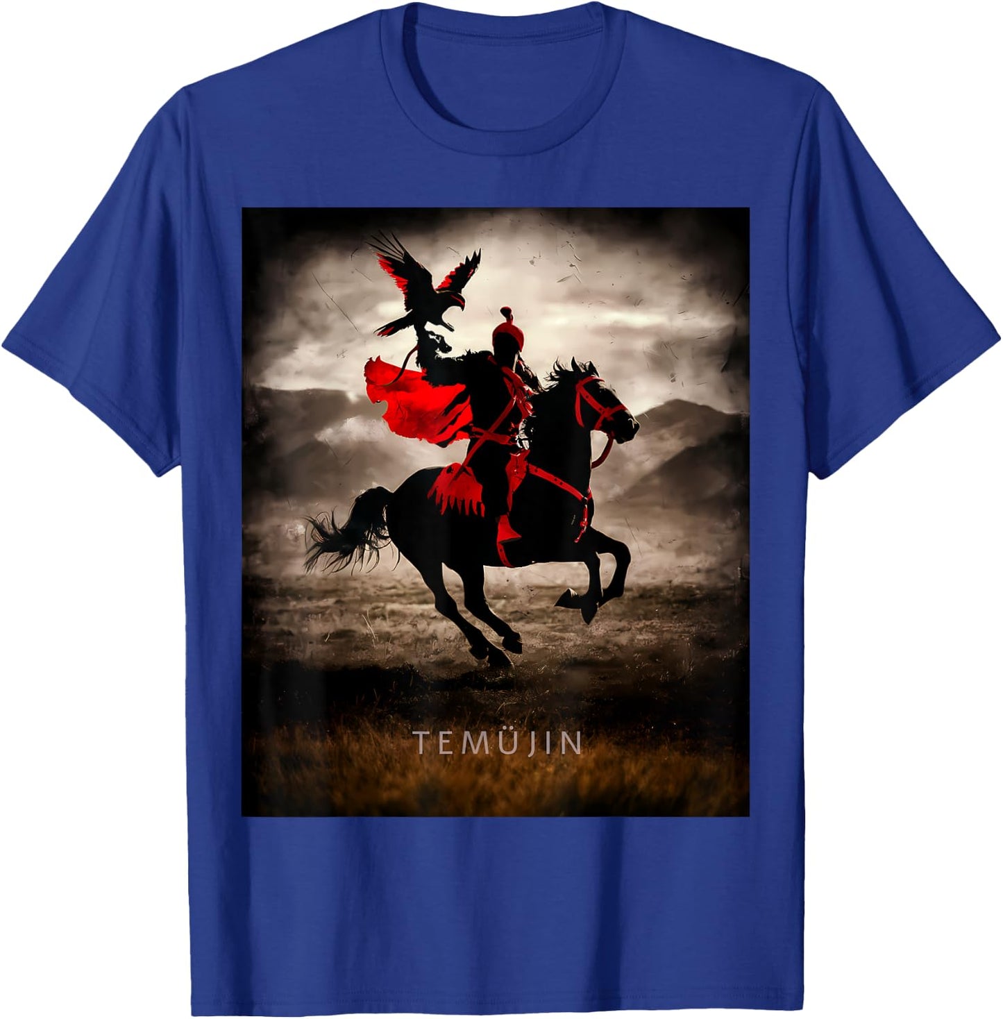 Genghis Khan Temujin Warrior Spirit Falcon Horse Mongolia T-Shirt - T-Shirt | Royal