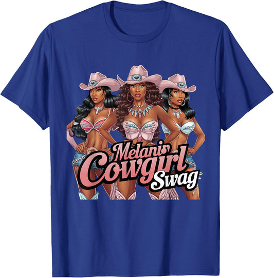 Melanin Cowgirls Swag African Melanin Cowgirl Black History T-Shirt - T-Shirt | Royal