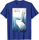 Crane Heron Bird Vintage Japanese Art Woodblock Japan Animal T-Shirt - T-Shirt | Royal