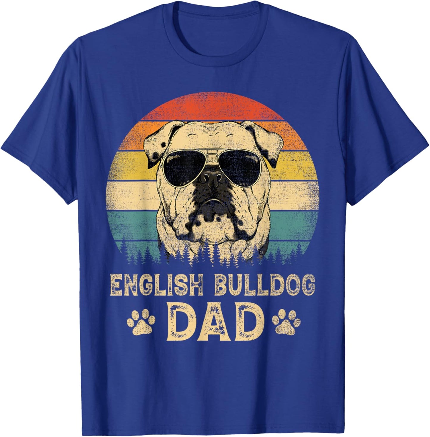 Vintage English Bulldog Dad Dog Lovers Father's Day Women T-Shirt - T-Shirt | Royal