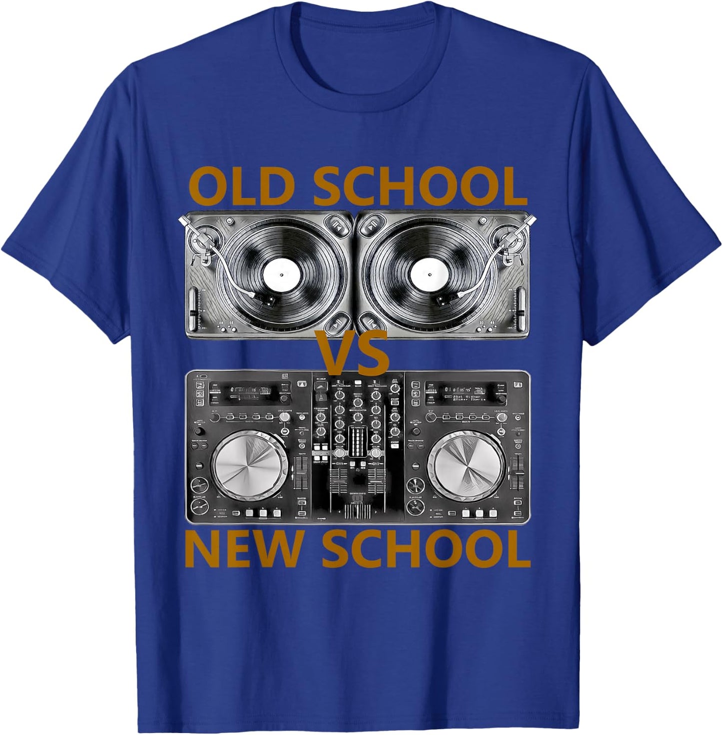 Old School DJ VS New School DJ , House/Dance Music T-Shirt - T-Shirt | Royal