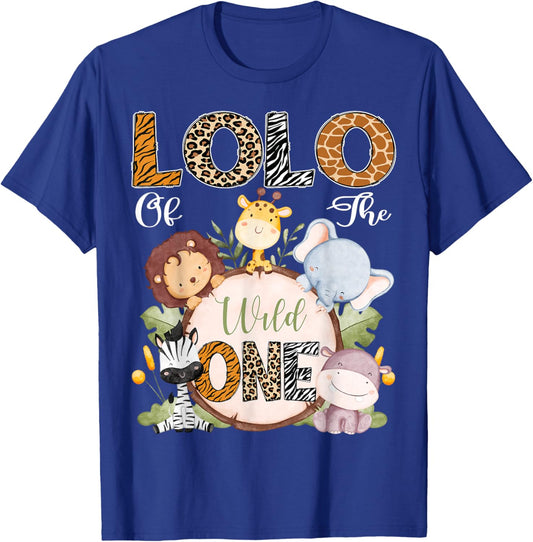 Lolo Of The Wild One 1St Birthday Safari Woodland T-Shirt - T-Shirt | Royal