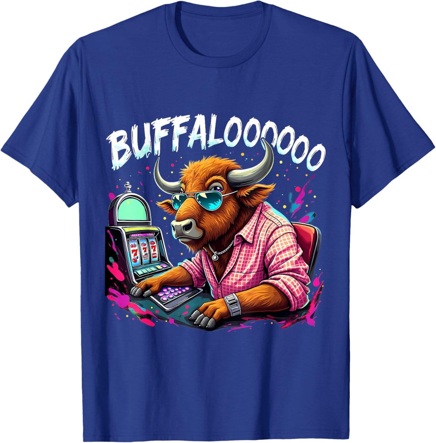 Buffalo Slot Machine Funny Casino Art Casino Lovers Costume T-Shirt - T-Shirt | Royal