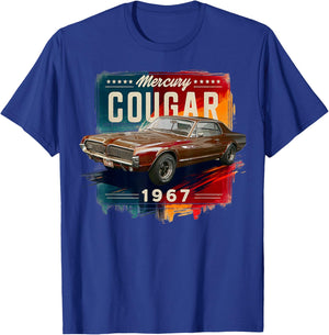 1967 Mercury Classic Cougar Vinatge Cars T-Shirt - T-Shirt | Royal
