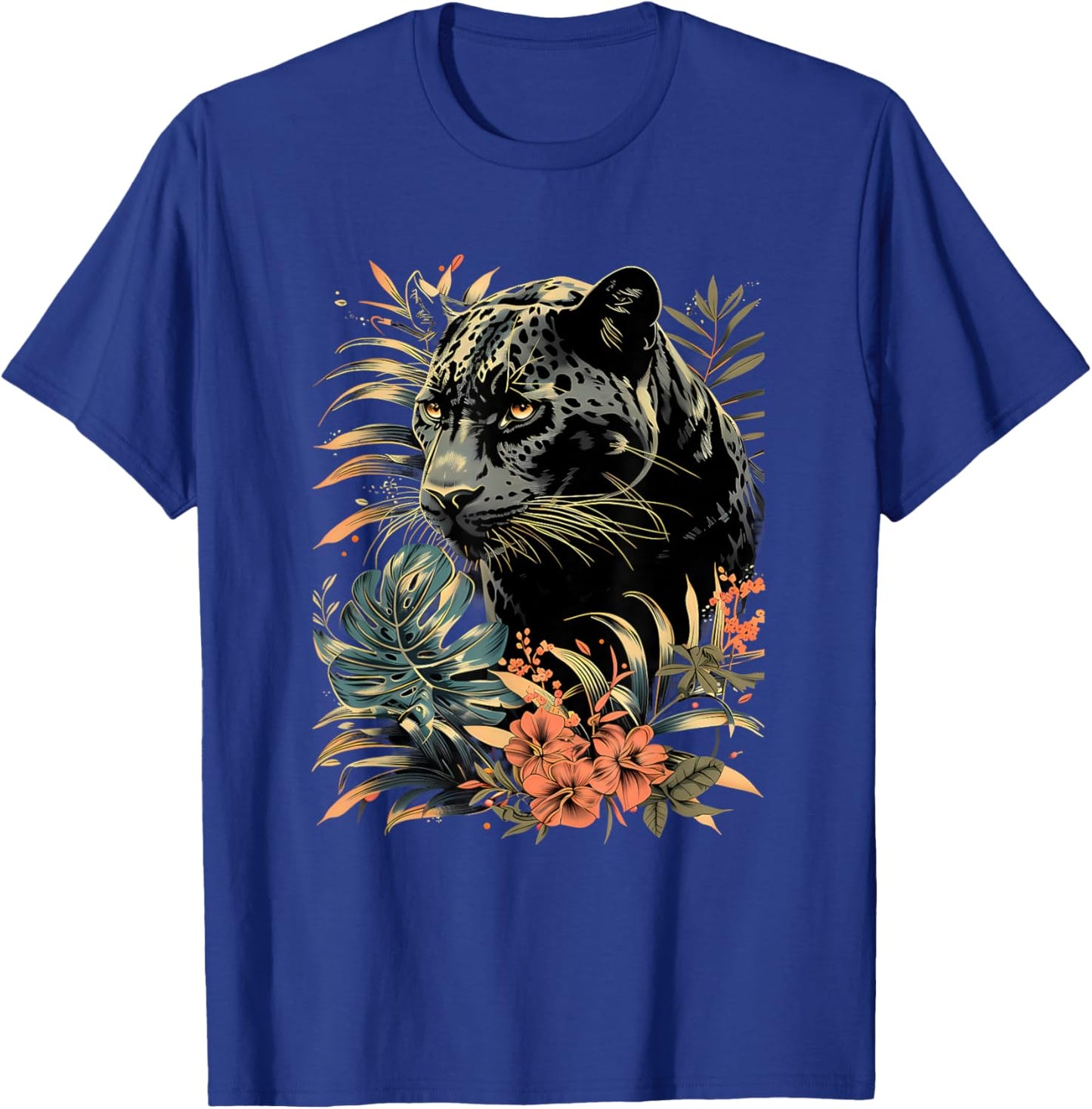 Panther Nature Artwork Motif Jungle Tropical Animal Art T-Shirt - T-Shirt | Royal