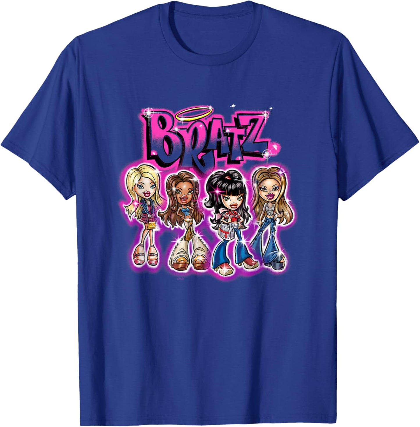 Bratz Dolls With Style Group Shot Retro Big Chest Poster T-Shirt - T-Shirt | Royal