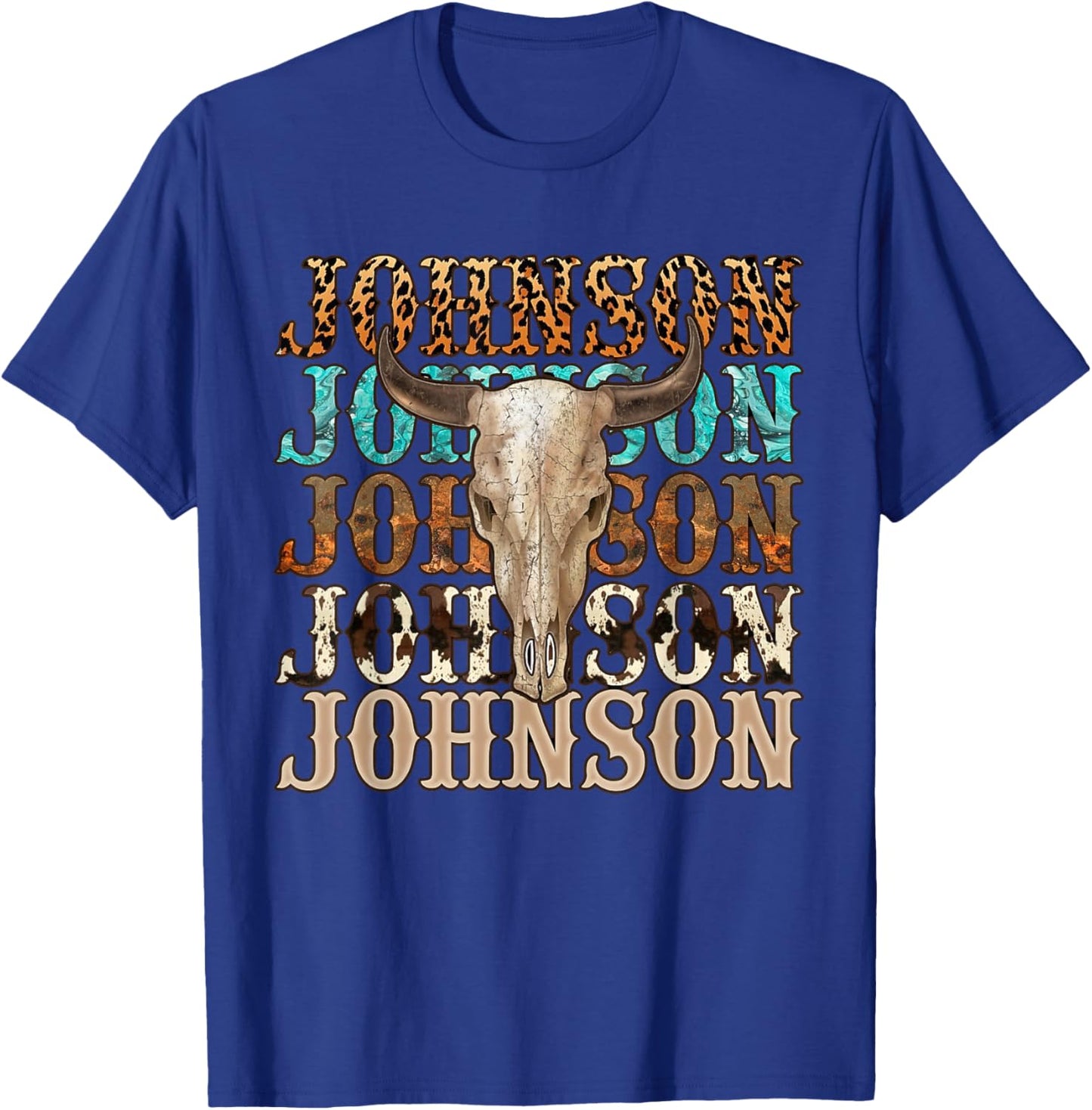 Retro Cojo Johnson Bull Skull Music Country 70s Cowboys Boot T-Shirt - T-Shirt | Royal
