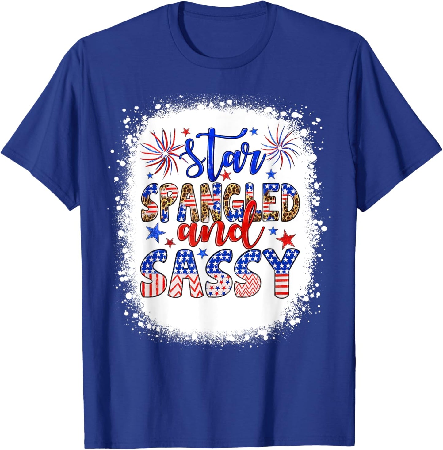 Star Spangled & Sassy Independence Day Groovy 4th Of July Women Kids Men T-Shirt - T-Shirt | Royal
