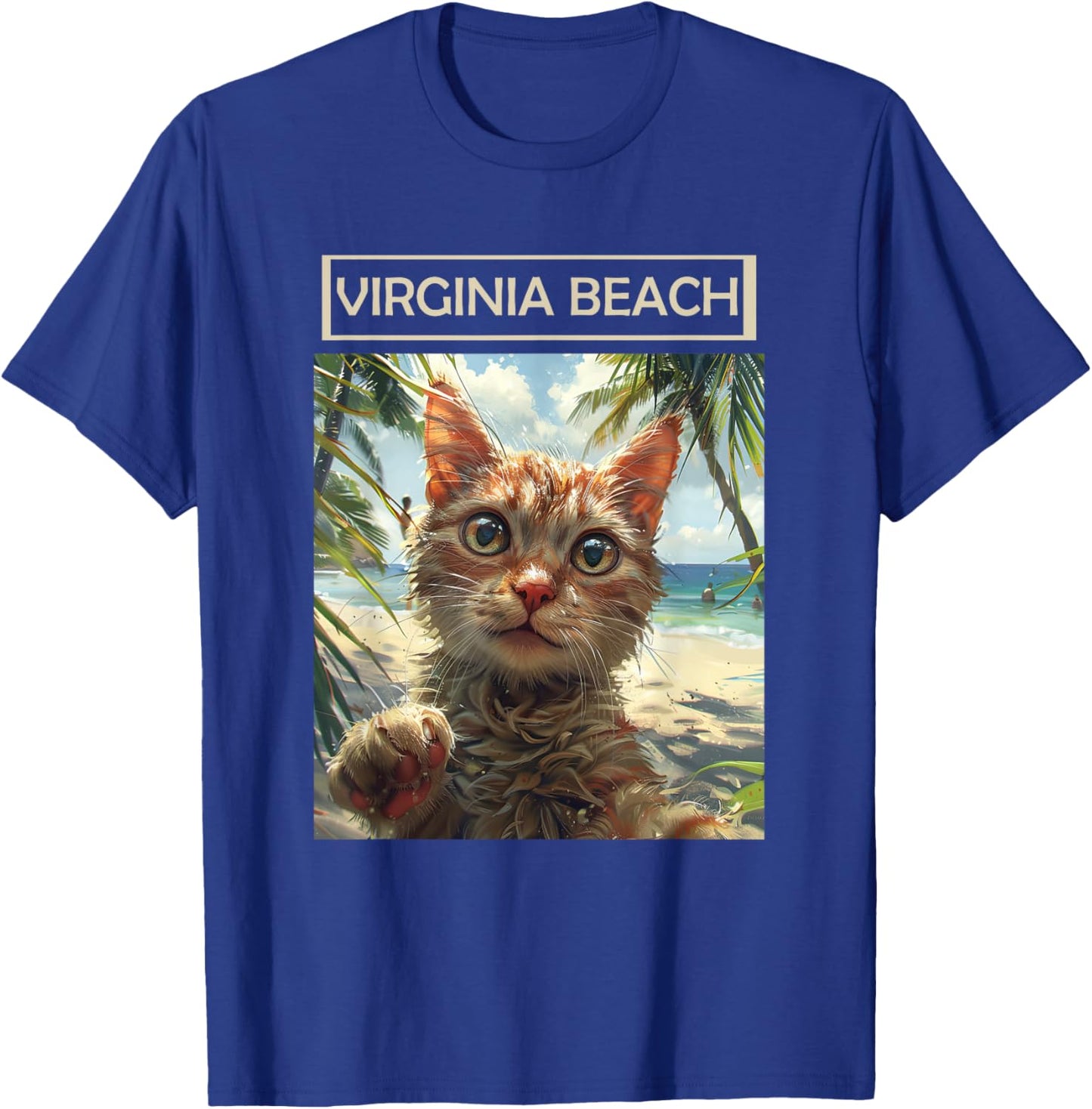 Virginia Beach Virginia VA | cat selfie T-Shirt - T-Shirt | Royal
