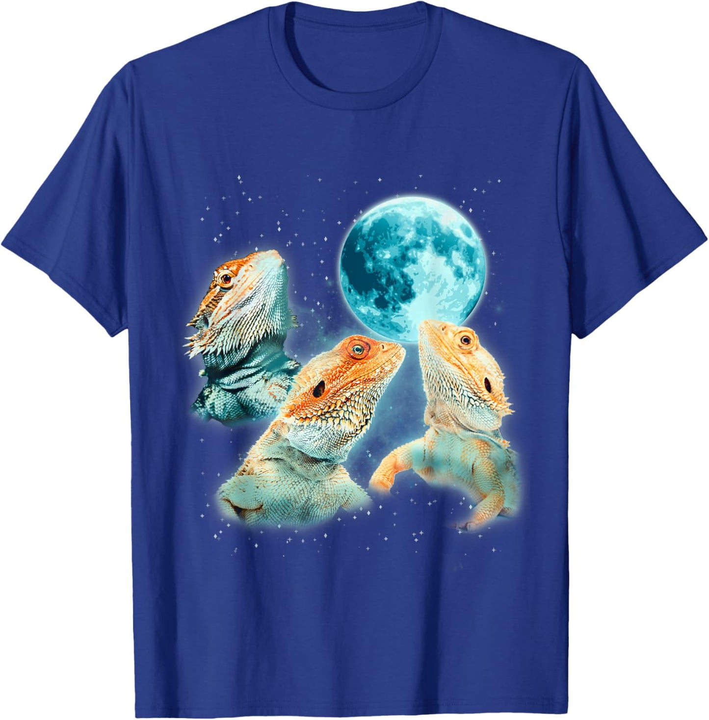 Bearded Dragon Lizards Howling at The Moon Beardies T-Shirt - T-Shirt | Royal