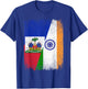 Half Haiti India Flag Haitian Indian Pride Roots T-Shirt - T-Shirt | Royal