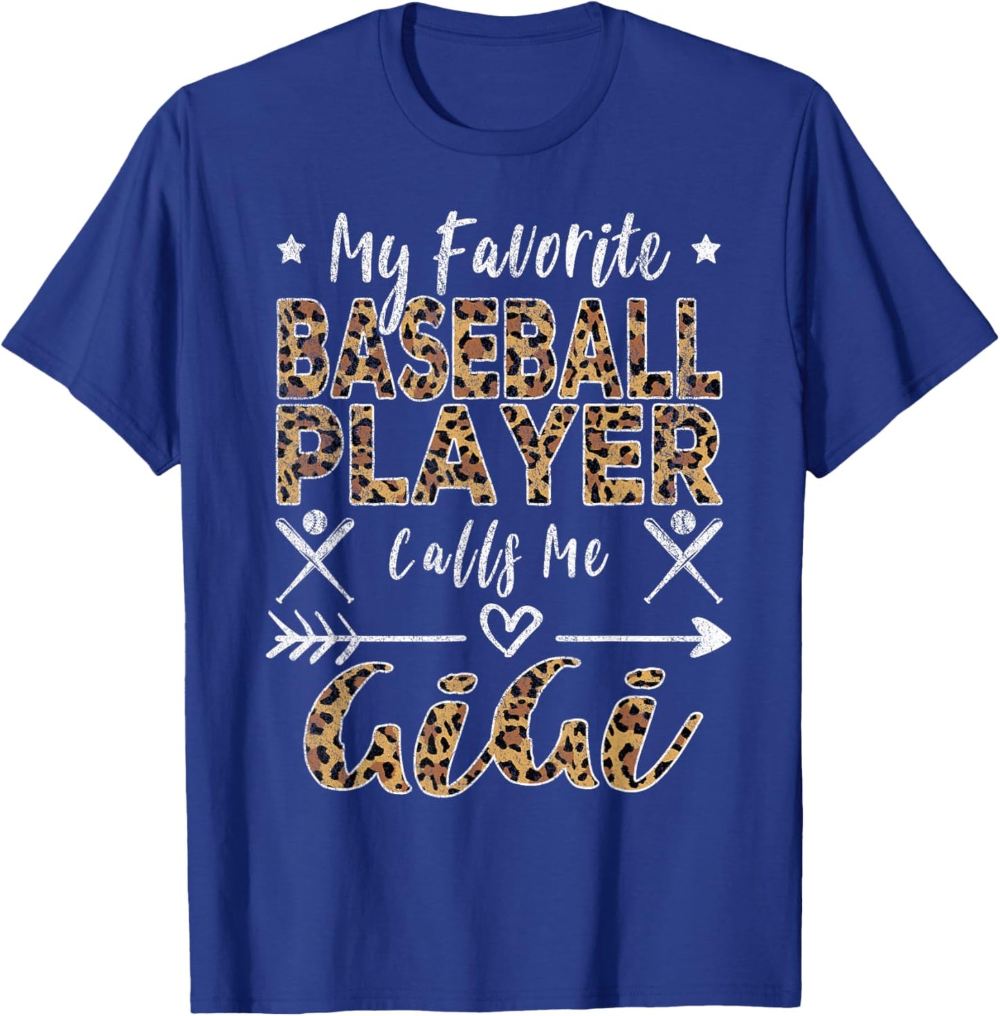 My Favorite Baseball Player Calls Me Gigi Grandma Leopard T-Shirt - T-Shirt | Royal
