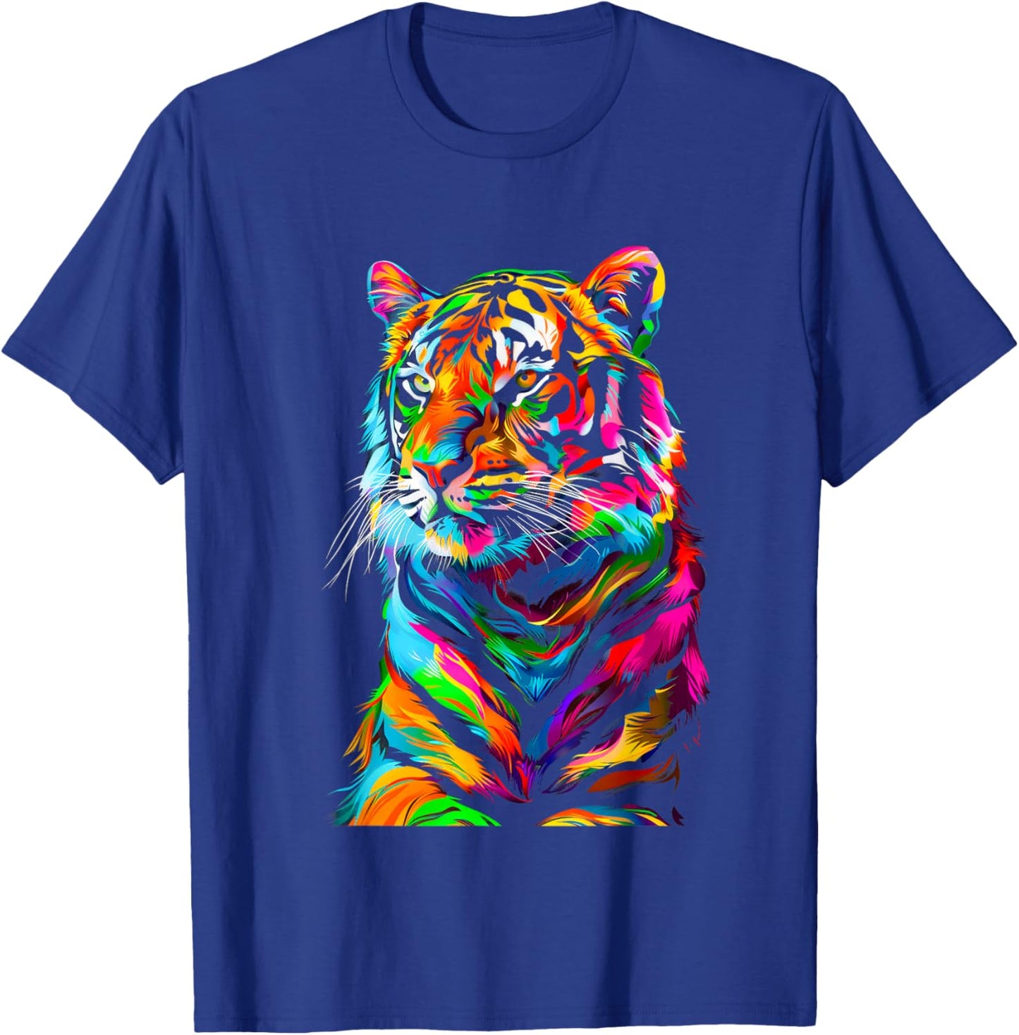 Colorful Tiger, Spirit Animal, Graphic Design, Rainbow Tiger T-Shirt - T-Shirt | Royal