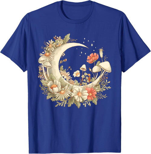 Floral Aesthetic Goblincore and Cottagecore Mushroom Moon